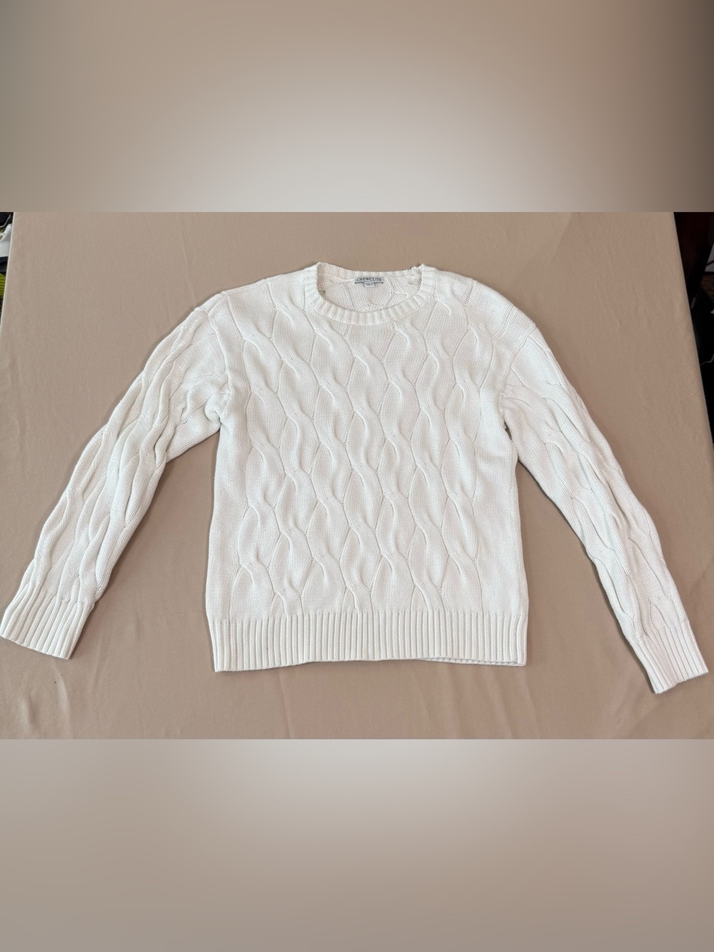 Crewcuts, J Crew Off white Cable Knit Sweater, Size XL (12-13)